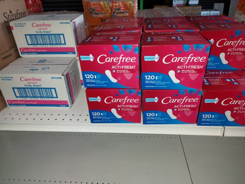 Carefree and Stayfree personal care products