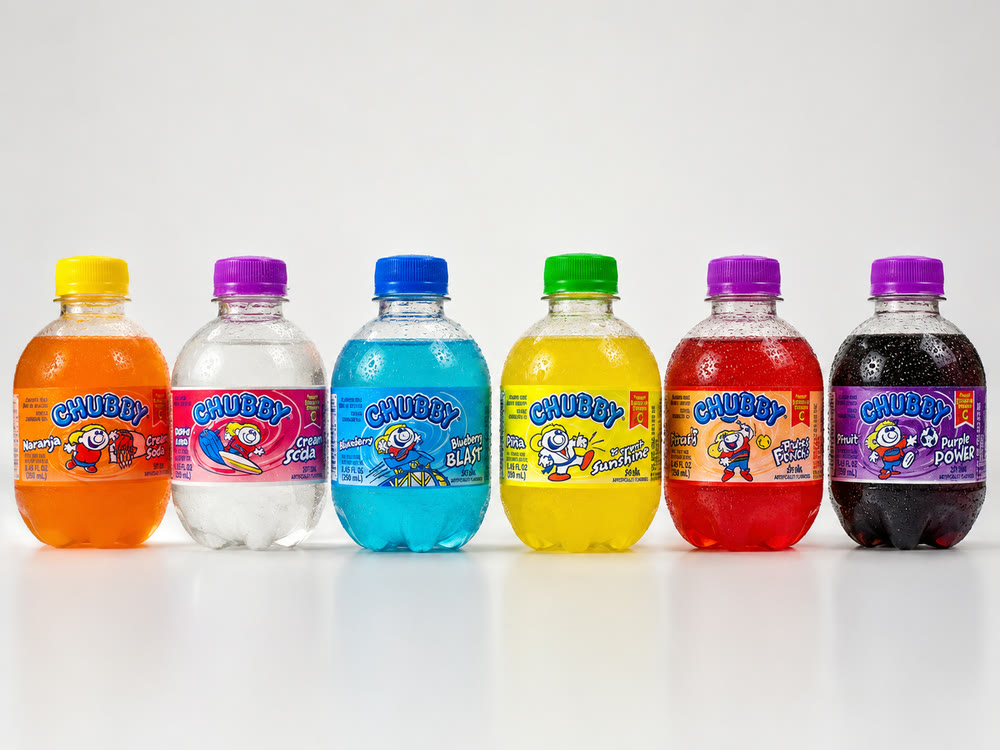 Chubby kids soft drinks in six flavours