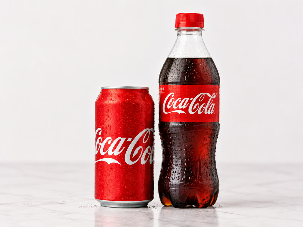 Coca-Cola can and bottle