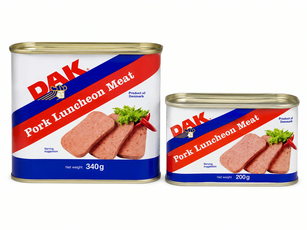 DAK Pork Luncheon Meat tins, product of Denmark