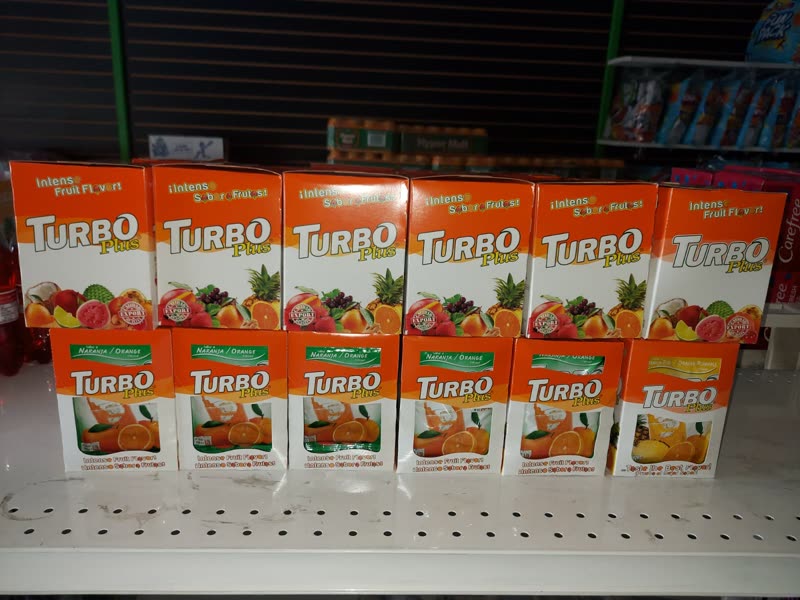 Turbo Plus drink mix boxes
