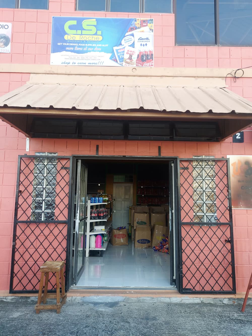 CS Deroche storefront in Kingstown